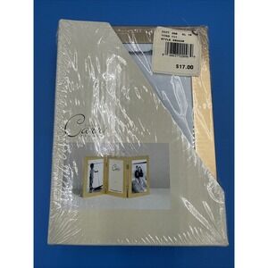 Y2K Vtg Carr Metal Gold Photo Frames Triple Folded Hinged, Holds Three 4" x 6"